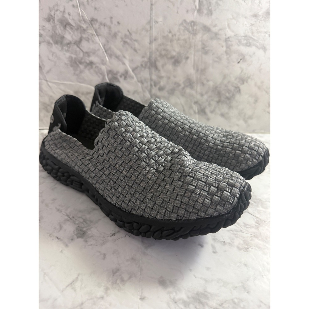 Bernie Mev Cedric Mens Heather Grey Woven Elastic Slip On Loafer Shoes Size 45